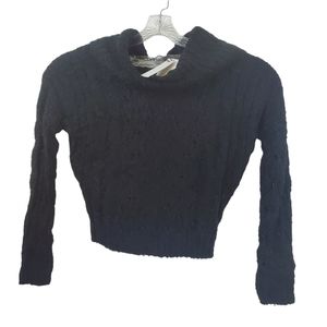 Sanctuary Open Knit Cowl Sweater Cropped